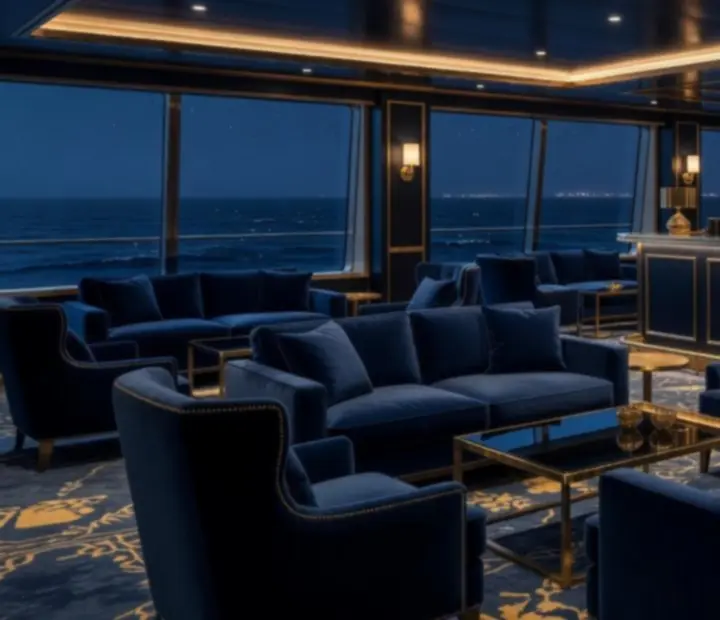 Wieczorna rozrywka w eleganckim lounge'u na statku wycieczkowym