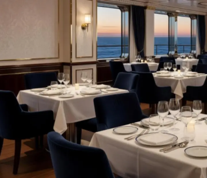 Luksusowa restauracja na pokładzie statku wycieczkowego